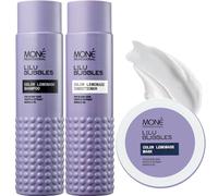 MONÉ PROFESSIONAL - Set pour cheveux décolorés et blonds - Shampooing + Après-Shampooing (non-violet) + Masque (non-violet) - Cheveux blonds, décolorés, clairs, gris