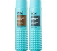 MONÉ Professional Shampoing et Après-Shampoing Cheveux Colorés, 2x300 ml | Kératine végétale et Monoï de Tahiti. Ravive brillance, freine la perte de couleur. Poser l'après-shampoing 2-3 min, rincer.