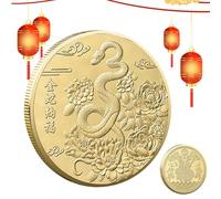 Moneda De Serpiente 2025 - Moneda De Serpiente De La Suerte Para El Año Nuevo Avec Diseño De Doble Cara | Moneda De Oro Del Año Chino De La Serpiente Para Coleccionar Monedas, Decoración Del Hogar