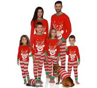 MoneRffi Pyjama de Noel Famille, Ensembles de Pyjamas Noël, Imprimé Renne Famille Christmas Pyjama Famil pour Hommes Femmes Enfants BéBé(06,Chien,XXL)