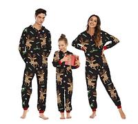 MoneRffi Pyjama de Noel Famille, Ensembles de Pyjamas Noël, Imprimé Renne Famille Christmas Pyjama Famil pour Hommes Femmes Enfants BéBé(09,Bébé,6 Mois)
