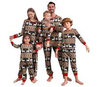 MoneRffi Pyjama de Noel Famille,Ensembles de Pyjamas Noël,Imprimé Renne Famille Christmas Pyjama pour Hommes Femmes Enfants BéBé(Pajamas-27,Hommes,XL)