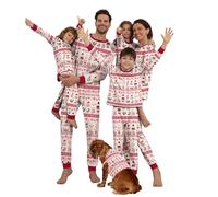 MoneRffi Pyjama de Noel Famille,Ensembles de Pyjamas Noël,Imprimé Renne Famille Christmas Pyjama pour Hommes Femmes Enfants BéBé(Pajamas-56,Chien,L)