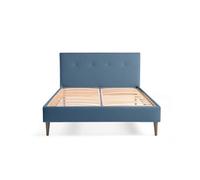 Monet - lit - 160x200 - sommier inclus - en tissu - Bleu