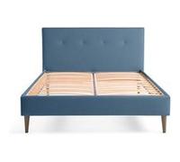 Monet - lit - 160x200 - sommier inclus - en tissu - Bleu