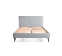 Monet - lit - 160x200 - sommier inclus - en tissu - Gris