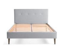 Monet - lit - 160x200 - sommier inclus - en tissu - Gris