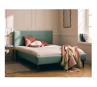 Best mobilier – Lit Monet 160 x 200 en tissu vert sauge – Sommier inclus