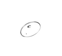 Moneta Couvercle en verre avec bord et bouton en acier inoxydable, 28 cm
