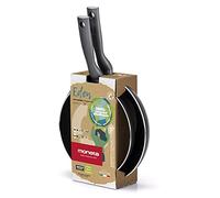 Moneta Ensemble de 2 Poêles Eden, Surface en Matériau Recyclé, Revêtement Anti-Adhésif et Anti-Rayures, Convient à la Plupart des Plaques de Cuisson, Lavable au Lave-Vaisselle, 24, 28 cm