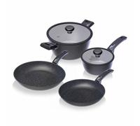 Moneta Etnea Kochset, 6-tlg., Pfanne, Topf, Bratpfanne, Stieltopf, Kochtopf, Deckel, Aluminium / Glas, 0018656532