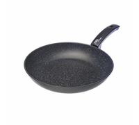 Moneta Etnea Poêle à frire, revêtement surface en pierre anti-adhésif et anti-rayures, Lavable au lave-vaisselle, 32 cm, Noir