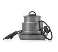 Moneta Melodia Finegres Minispace Batterie 7 pièces, revêtement naturel FineGres (NO PFAS), également pour induction. 100% Made in Italy.