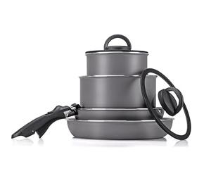 Moneta Melodia Finegres Minispace Batterie Cuisine 7 pièces, revêtement naturel FineGres (NO PFAS), également pour induction. 100% Made in Italy.