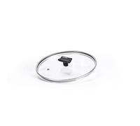 Moneta Nova Couvercle en Verre Trempé avec Rebord en Silicone, Base de Protection, Compatible Lave-Vaisselle, 26 cm