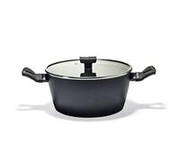 Moneta Nova Poêle avec Couvercle en aluminium, Protection Base, Noir, 24 cm