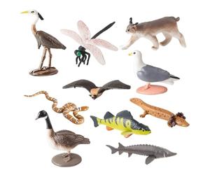 Monetais 10 pièces/Ensemble Figurines d'animaux réalistes lac Nord-américain en Plastique Figurines d'animaux éducatifs pour Enfants garçons Filles Figures