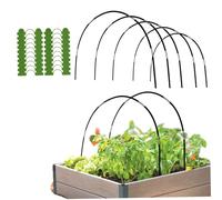 Monetais 30 pièces cerceaux de Serre pour Plates-Bandes surélevées, Ensemble de cerceaux Jardin, kit Tunnel Culture, Fibre Verre détachable, avec Pinces et Tubes Connexion