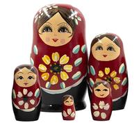 Monetais 5 pièces/Ensemble poupées gigognes, poupée Matryoshka en Bois, poupées gigognes Russes drôles empilant des Jouets pour Les Enfants, décoration de la Maison Russe