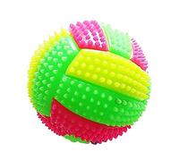 Monetais Balle de Massage à Pointes pour Chien, Balle rebondissante à mâcher en Forme de Football avec lumière LED Clignotante, Jouet pour Enfants, 6.5cm