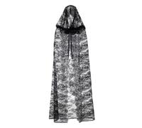 Monetais Cape à Capuche en Dentelle Noire, 1 Paquet, pour Costume de sorcière d'halloween