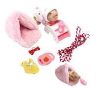 Monetais Cochon en Silicone 5 Pouces, Jouet Cochon Mignon réaliste avec Ensemble de Jeu Amusant bébé Animaux en Silicone pour Filles garçons Jouets pour Enfants