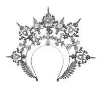 Monetais Coiffe, couronne sainte baroque à 3 niveaux, bandeau couronne noire pour femmes, accessoires de cheveux cosplay