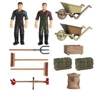 Monetais Farm Toys 12 pièces/Ensemble Simulation réaliste Figurines d'agriculteur Ensemble de Jeu de Ferme modèle Accessoires scène Petit Jeu éducatif pour Enfants Jouets pour Tout-Petits 1-3