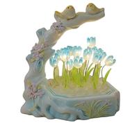Monetais Illuminez les tulipes - Kit de lampe à monter soi-même, veilleuse en forme de fleur avec oiseau et branche, lampe table LED pour décoration chambre, prête avec boîte et sac, tulipes bleues