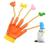 Monetais Jouets pour Chats d'intérieur, Gants de Jeu Amusants pour Chats, Jouets en Peluche, Mitaines en Peluche avec Cloche intégrée, Jouet à gratter à Cinq Doigts pour d'intérieur