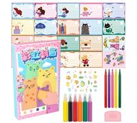 Monetais Kit d'art de raclette pour Enfants, kit d'art à Presser Arc-en-Ciel pour Enfants, Ensemble de Papier à gratter Arc-en-Ciel en 3 étapes avec des thèmes Mignons, Jouets Presser Style-2
