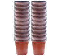 Monetais Lot de 100 Pots de pépinière pour Plantes, Pots pépinière 7 Pouces avec Drainage, Pot Fleurs empilable en Plastique pour Jardin intérieur et extérieur, Coupe Plantes Grasses, Transplant