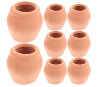 Monetais Mini Pots en Terre Cuite 8 Pièces, Petits Pots en Argile pour Plantes Succulentes, Cactus, Semis et Plantes d'Intérieur, Décor Mignon pour Jardins Féériques et Artisanat Mini Terre Cuite