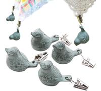 Monetais Nappe Poids Fer Oiseau Table Couverture Poids cintres Pique-Nique Table Clips pour fête 4 pièces Oiseau Tissu