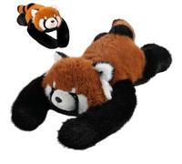 Monetais Panda Rouge lesté 45 cm Mignon Raton Laveur lesté en Peluche Doux Raton Laveur Oreiller en Peluche pour Enfants et Adultes