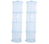 Monetais Panier de Rangement Pliable pour Jouets, Espace en Maille Suspendu à 4 Niveaux, Organisateur permettant de Gagner l'espace, 2 pièces Bleu