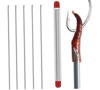 Monetais Plate-Forme d'appât de pêche en Acier Inoxydable, enfileur de ver, Kit matériel à Aiguille Creuse, 5 pièces