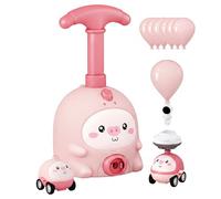Monetais Voiture à Ballons, Voiture à Ballons et Lanceur d'eau, Jouet éducatif pour Enfants de 3 6 Ans, Motif Cochon avec 2 Voitures, 6 et Composants Volants - Cadeau d'anniversaire, Lanceur 'Eau