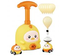Monetais Voiture à Ballons, Voiture à Ballons et Lanceur - Design Mignon de Canard Jaune, 2 Voitures, 6, composant Volant, Jouet éducatif pour Enfants de 3 6 Ans, Cadeau d'anniversaire Parfait, la