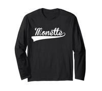Monette Baseball Vintage Retro Police Manche Longue