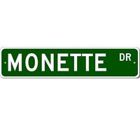 Monette Drive Street Sign Personalized Custom Last Name Metal