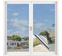 MONETX Film Fenêtre Anti Regard Chaleur avec Racloir, 40X200CM Cuisine Chambre Bureau Film Miroir pour Fenêtres avec Protection de la Vie Privée Pendant la Journée