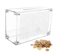 Money Box - Foster Financial Management Skills, Clear Acrylic Money Box, Bank for Adults Kids | Moneyy Saving Jar Openable Moneyy Bank for Cash Coin, Saving for Adults Kids
