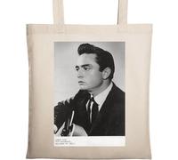 Money John jouant de la guitare Bill Coin Artiste Chanteur Célèbre California Films Naturels Ecologique Coton Tote Bag Beige