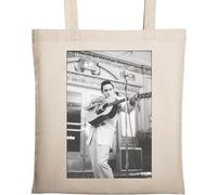 Money John Playing Guitar Bill Coin Artist Chanteur Célèbre Naturel Écologique Coton Tote Bag Beige