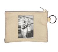 Money John Playing Guitar Bill Coin Artist Chanteur Célèbre Porte-monnaie Beige