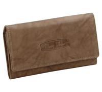 Money Maker - Grand Portefeuille en Cuir pour Femme avec Protection RFID, Beige
