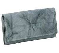 Money Maker - Grand Portefeuille en Cuir pour Femme avec Protection RFID, Gris
