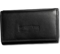 Money Maker porte-monnaie en cuir véritable pour femme, noir 13.5x4x10cm avec pendentif fée D2OPJ702S