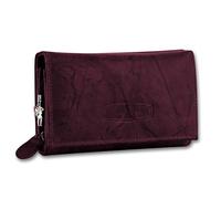Money Maker Portefeuille en cuir pour femme - Violet - Bordeaux, One Size EU
